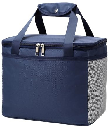 Kühltasche Klappbare 12L, Tragbare Eistasche Faltbar mit Reißverschluss, Thermotasche, Picknicktasche, Lunchtasche, Warmhaltetasche, Tiefkühltasche Isoliertasche für Arbeit, Schule, Picknick, Reisen