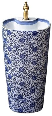 Clásico Lavabo de pedestal for baño, for exterior, jardín, cerámica integrado, con grifo y desagüe Práctico