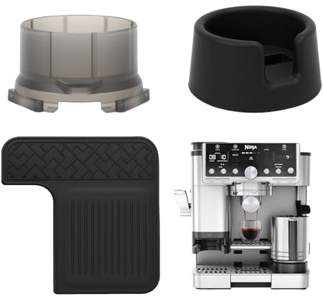 3Pcs Coffee Machine Accessories Set with Silicone Top Mat, Coffee Tamper Base and Portafilter Funnel for Ninja Luxe Cafe ES601/ES701, Espresso Dosing Funnel, Silicone Tamper Base, Top Pad for Home