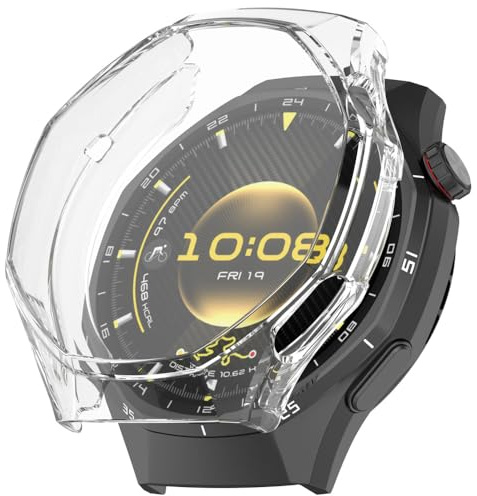 MELEJIA Étui en Silicone Transparent pour HUAWEI WATCH GT 6 Pro 46mm - Protection Anti-Chocs Léger, Coque pour HUAWEI WATCH GT 6 Pro 46mm, Accessoire de Protection Anti-Rayures pour Montre Connectée