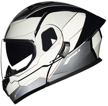 Klapphelm Motorradhelm Für Herren Und Damen Integralhelm Für Motorrad Und Rollerhelm ECE-Zertifizierter Motorbike Helmets Für Erwachsene B,XXL=(63-64CM)