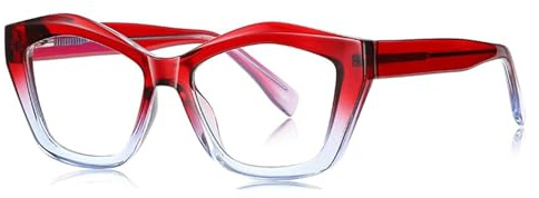 HNYJVZEVG Brillen for Damen, Brillengestelle aus Titan und Kunststoff, Brillen mit Federscharnier, Blaulichtfilterbrillen for Herren, Brillen mit unechtem Design(Rosso)