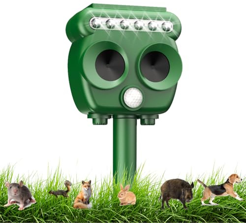 COODAY Piezas Ahuyentador de Gatos Exterior,La energía Solar expulsa Animales nocturnos,Puede Repeler Eficazmente Gato, Pájaros, Zorros, Mapaches, Conejos y Roedores