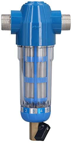 MasYosh Filtro de Retrolavado Filtro de Purificación de Agua de Acero Inoxidable Duradero para Granja Doméstica, Fácil de Limpiar para de Agua de Aves de Corral