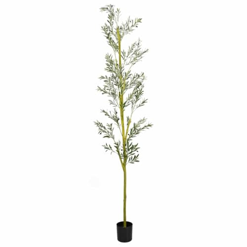 Ziaphsol Künstlicher Olivenbaum 300 cm grün, 1000 Blätter im PE Topf Achsenholz Look für Wohnzimmer Büro Innen Außen Balkon Terrasse tropische Deko