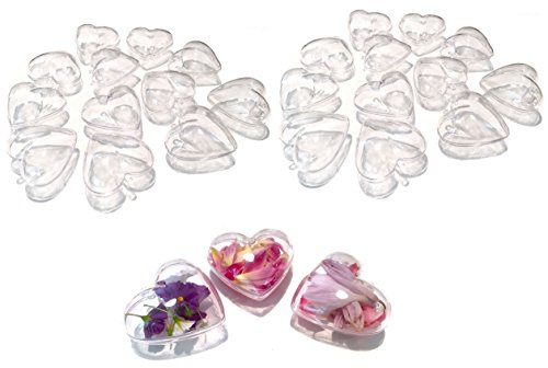 CRYSTAL KING 20 Stück Acrylformen Acryl Herzen teilbar 6,5cm Durchsichtige Kugel zum Aufhängen Bastelkugel Acrylform Herz Transparente Acryl Formen Befüllen Aufhängen