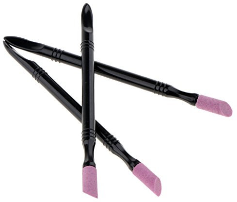3 Stk. Nagelhautentferner Stift Nagelhautschieber Nagelhaut Cuticle Pusher mit Quarz-Stein, Nagelkunst Nail Art Tools