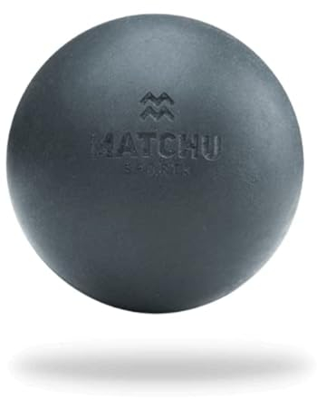 MATCHU – Lacrosse-Ball – Faszienball – Massageball – Triggerpunktball – Triggerpunktmassage – Durchmesser 6 cm – Hohe Härte – 1 oder 2 Stück – Schwarz (Schwarz - 1 Stuck)