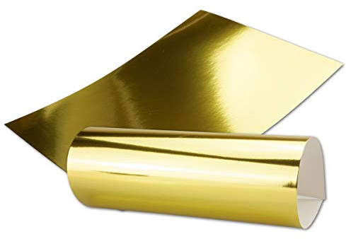 Gold Metall Spiegel Papier - 30er-Set - spiegelnd Gold - Rückseite Weiß - DIN A4 21,0 x 29,5 cm -Ideal zum Basteln und Selbstgestalten