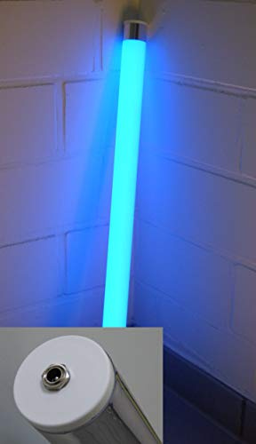 Lichtidee Led Leuchtstab matt softton blau 60cm 12Volt mit Steckertrafo Anschluß an Steckdose Dekostab Stablampe