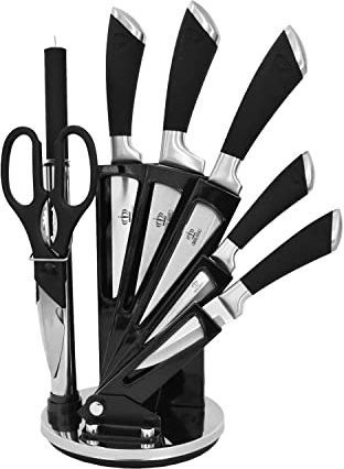 Bloc de couteaux Royal Swiss 8 pièces, noir
