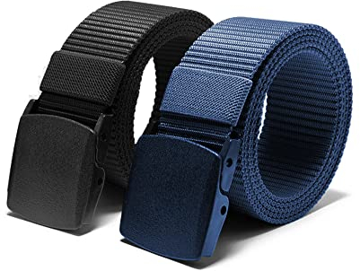 Roottshe 2 Stück Nylongürtel Männer und Frauen automatischer Schnallengürtel im Freien
