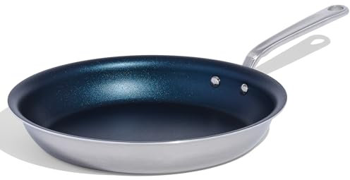 Made In Cookware - 12 Non Stick Frying Pan (Harbour Blue) - Made Without PFOA - 5 Ply Stainless Clad Nonstick - Professional Cookware Italy - Induction Compatible