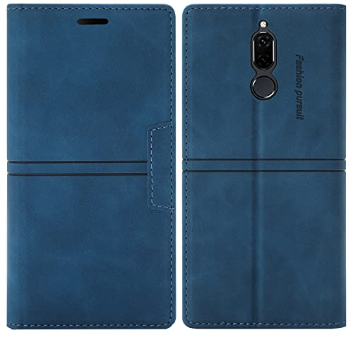 OKZone Kompatibel mit Huawei Mate 10 Lite Hülle, Handyhülle Wallet PU Leder Kartenfach Magnet Klappbar Schutzhülle Huawei Mate 10 Lite Hülle Flip Handytasche Case Cover Stoßfest Klapphülle (Blau)
