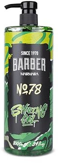 BARBER MARMARA Rasiergel Männer No.78 - Herren Rasiergel transparent 1000ml - Shaving Gel Men - präzise Rasur der Bartkonturen - Schäumt nicht - Kühlt die Haut - mit Pumpenspender - bartpflege