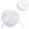 xyuayamz Cuscino Porta Fedi Matrimonio Scatola - Per Anelli A Forma Di Cuore Nuziali Con Gonna In Pizzo Organizzatore Gioielli Fiocchi Bianchi Gadget Antipolvere Copertura (1 Pezzo, Bianco)