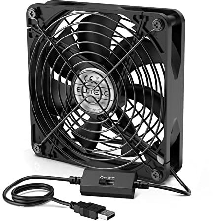 ELUTENG PC Ventilateur USB 140mm avec 3 Vitesses Réglables, 140mm fan 5V Compatible avec Ordinateur / PS4 / tv box/armoire av/routeur