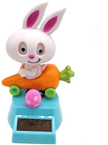 LICHENGTAI Auto Armaturenbrett Tänzerin Wackelköpfe Spielzeug Solarbetriebenes Deko, Solar Wackelfigur Solarfigur Kaninchen Solar Tanzspielzeug Auto Interieur Armaturenbrett Ornament Für Auto