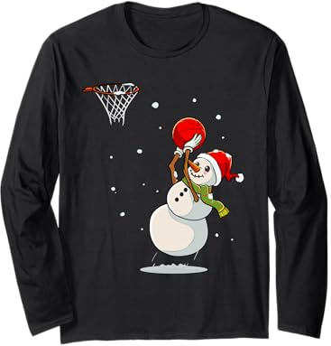 Divertido muñeco de nieve baloncesto Navidad pijama Navidad niños niños Manga Larga