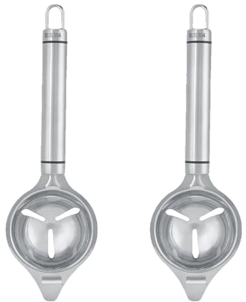 2PCS Ei Separator, Edelstahl Ei Eigelb und Eiweiß Separator Küchenwerkzeuge Kochen Werkzeug Eigelb Sieb Eigelb Divider für Küche Kochen Backen