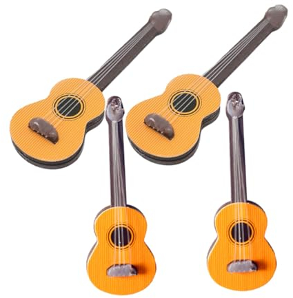Abaodam 4stücke Miniatur-Gitarren Kleine Für Puppenhäuser Und Musikinstrumente Klassische Und Elektrische Gitarren Kreative Dekorationen Für Miniatur-szenen