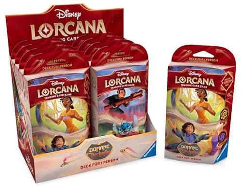 Ravensburger Disney Lorcana: Dominio de Dschaar – Starter Deck Display con 8 Barajas (alemán)
