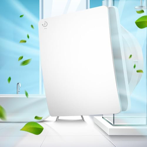 YIBONIKA Ventilatore da Bagno 100mm con Timer 5 Funzioni, Valvola Antiritorno, 34dB Silenzioso - Portata 95m³/h 12W per Bagno/WC/Cucina