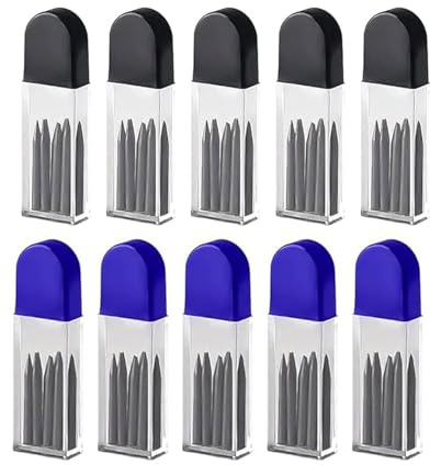 QLEUIFT 100 PCS de Minas de Lápiz de Carpintería, 2 mm, Repuesto de Minas de Lápiz de Construcción Mecánica de Agujero Profundo Sólido para Dibujar, Escribir, Manualidades,Bocetos (Negro)
