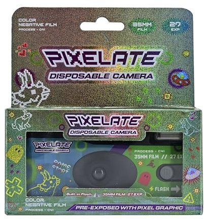 Retocolor Pixelate 400 35-mm-Einwegfilmkamera 27EXP,ISO400,Farbnegativfilm,fokusfrei,einfach zu bedienen,integrierter Blitz,Einmalgebrauch(Film und Batterie im Lieferumfang enthalten) (Pixelate)