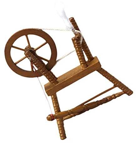 VICASKY 1stk Vintage Spinnrad Ornament Kommode Spindel Gummiballmaschine Cool Stickmaschine Miniaturrad Knöpfe Bausatz Zubehör Modell Puppenhaus-Ornamente Drohne Puppenmöbel Retro Hölzern