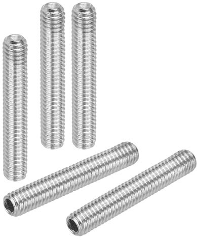 PATIKIL 50 Stück Madenschraube M4 x 20mm, 304 Edelstahl Madenschrauben Set für Türklinken Halterung Möbel Lampen Wasserhahn Reparaturen, Silber Innensechskant Gewindestifte Schrauben Set