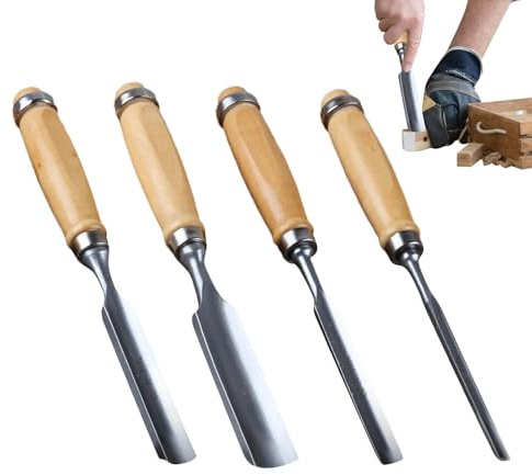 Juego de tijeras para madera, herramientas de talla de madera | Gubia ergonómica para talla de madera | Juego de herramientas profesionales de talla de madera 4X, herramientas de mano
