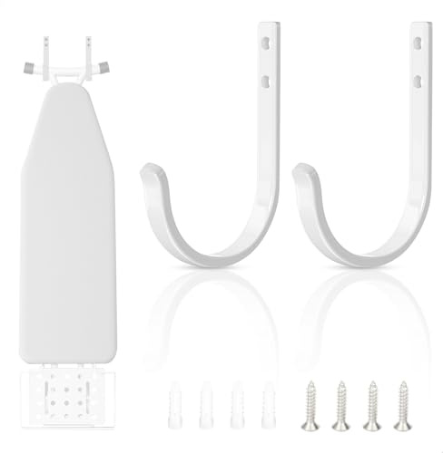 Ironing Board Holder, Iron Wall Bracket, Adjustable Vertical Ironing Board Holder, Stainless Steel Ironing Board Hanger, Laundry Room
