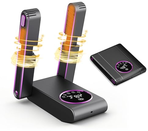 MIUUIPI Schuhtrockner Elektrisch, Stiefeltrockner mit Timer-Funktion, 360° Schnelltrocknung Antibakteriell Faltbarem Kein Lärm Schuhwärmer Schuhe Trockenständer Handschuhtrockner
