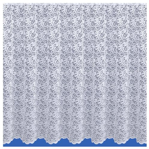 Maple Textiles White Net Curtain, Seychelles Heavy Design Lace Curtain, Cut To Width Sold by the Metre (48 (122cm) Drop)