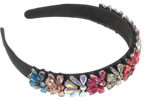 Anneome Diadema de Flores con Cristales Acrílicos Brillantes para Mujer Adorno de Cabeza Elegante para Bodas Fiestas Especiales