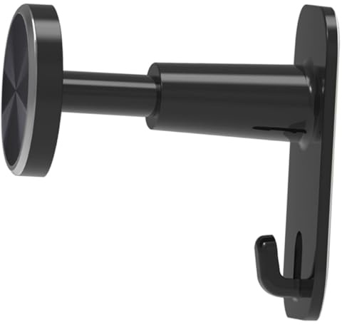 STOBAZA Support Casque Mural Plastique Réglable avec Crochet Extensible pour Bureau et Jeu Porte Casque Stable et Antidérapant Rangement Écouteurs et Clés Sans Perçage Noir Argenté