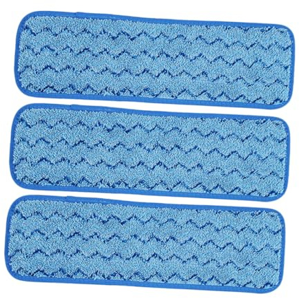 HEMOTON 3 pièces Lot de Recharges Microfibre pour Balai Plat Lavables et Réutilisables Absorbantes pour Sols Secs et Humides Tête de Serpillière pour Nettoyage