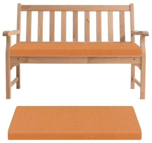 Generisch Bankauflage, Waschbar Sitzauflage Banks Für Innen Outdoor, Bankkissen, Abnehmbarem Sitzkissen Banks, rutschfeste Gartenbank Auflage Fur Küchenbank Gardenbank Essbank,Orange,120x50x5cm