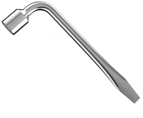 Heavy Duty L Type Tire Wrench Set with Chrome Plating and Alloy Steel Construction for Lug Nut Removal and Tire Prying, 17mm 19mm 21mm(17MM)