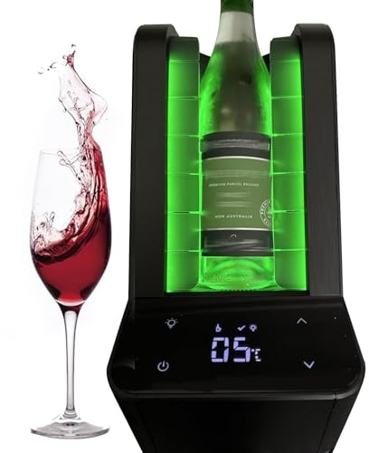 Enfriador de vino eléctrico, enfriador de vino sin hielo para vino o champán de 750 ml, acero inoxidable con control de temperatura de 0 a 20 °C para cocina, bar y caravana