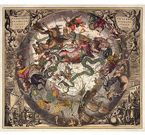 Meishe Art Poster Jahrgang Plakatdruck Plakate Drucken Antiken Astronomie Wissenschaft Astronomische Das Sonnensystem Atlas Karte Club Amt Zu Hause Mauer Dekoration Historische Kunst Wand Dekor