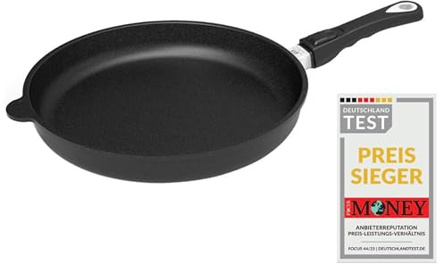 AMT Gastroguss Bratpfanne 32 cm Ø, 5 cm hoch, abnehmbarer Stiel, nicht induktionsgeeignet, Lotan® Antihaft-Veredelung, Gusspfanne (Aluguss), AMZN-532-Z20B
