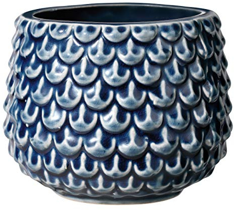 Bloomingville Pinecone Blumentopf Pflanzgefäß Pflanzgefäße Deko Farbe für Innen Retro Kreativ S (9,5 cm Ø), Petrol, Keramik