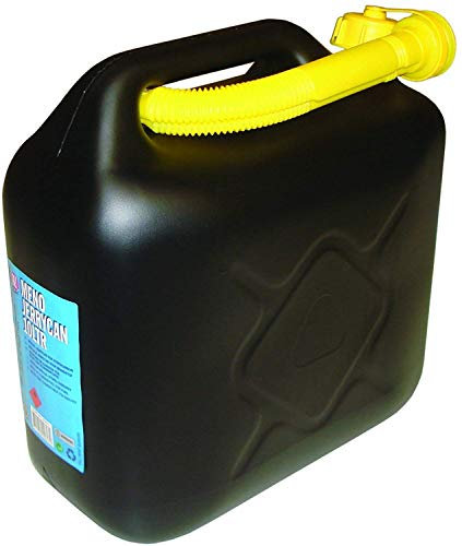 Unibos 10L Black Plastic Fuel Jerry Can Petrol Diesel Water With Spout