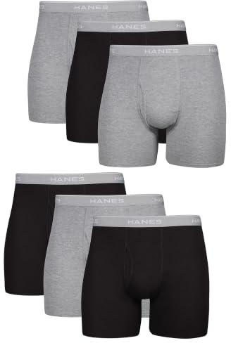 Hanes Men Hanes Boxer Briefs, Cool Dri Moisture-Wicking Underwear, Cotton No-Ride-up for Men, Multi-Packs Available