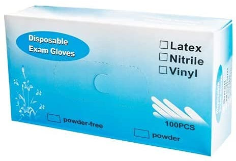 DOBO Guanti 100 pz Bianco S M L XL monouso Latex Antiscivolo Pacco Resistenti Vinile Senza Talco Non sterile Protezione Mani ambidestri (M)