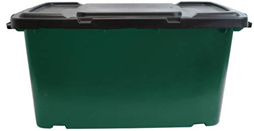Coral 44 Litre Green Outdoor Kerbside Waste Recycling Box/Storage Box - With Black Lid