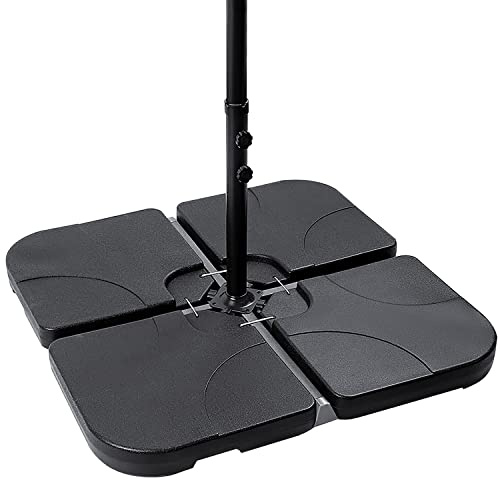 Ribelli 4 Plaques de Lestage pour Parasols et Parasols en Porte-à-Faux, Auto-remplissant, Résistant aux Intempéries, Noir