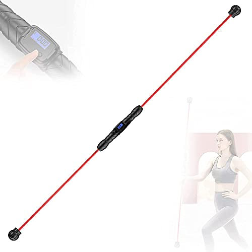 Pilates Stange Tragbares Yoga Stick Sport Schwingstab Erwachsene Swingstick Vibrierende Fitnessstange, Elastische Flexistange mit Zählvorrichtung, Lindert Schulterschmerzen, Hochfrequenz für Pilates